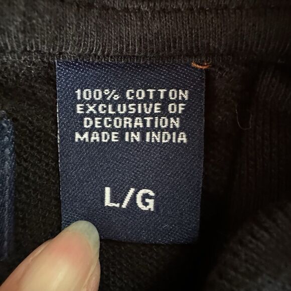 Chaps Polo Shirt Mens Long Sleeve  Embroidered Logo Black Size Large - Picture 3 of 12